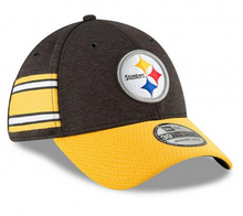 Load image into Gallery viewer, Pittsburgh Steelers New Era 2018 NFL Sideline Home Official 39THIRTY Flex Hat – Black/Gold
