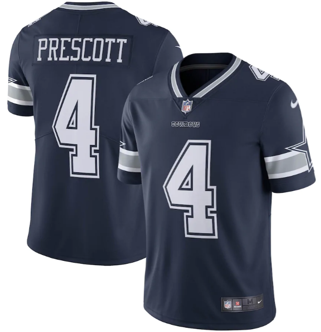 Men's Nike Dak Prescott Navy Dallas Cowboys Limited - Jersey