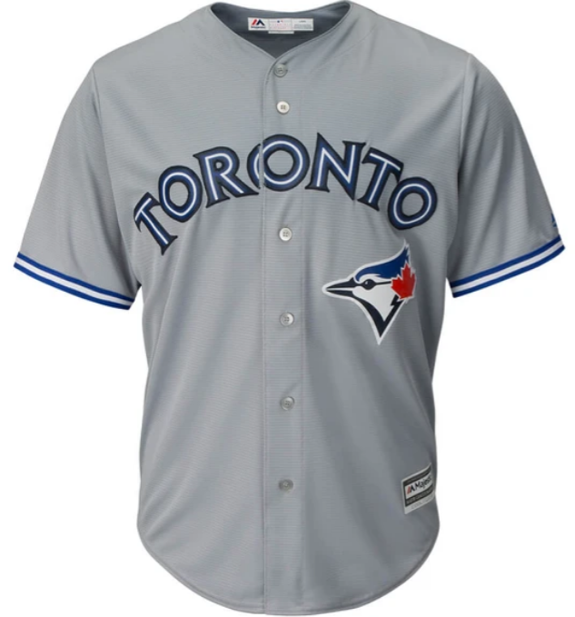 Men's Majestic Toronto Blue Jays Grey Replica MLB Jersey