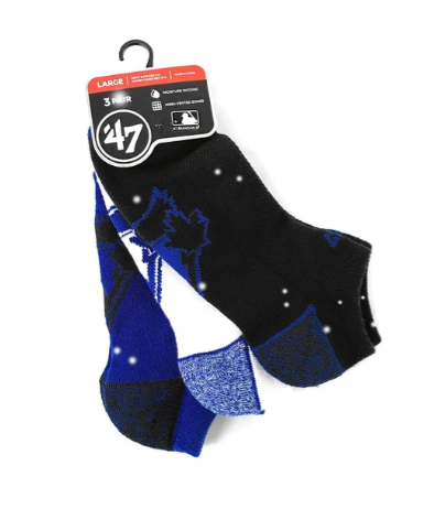Men's Toronto Blue Jays 47' Brand Blade No Show Socks (Pack of 3)