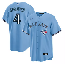 Load image into Gallery viewer, Men&#39;s Nike Toronto Blue Jays George Springer Powder Blue / Baby Blue Replica MLB Jersey
