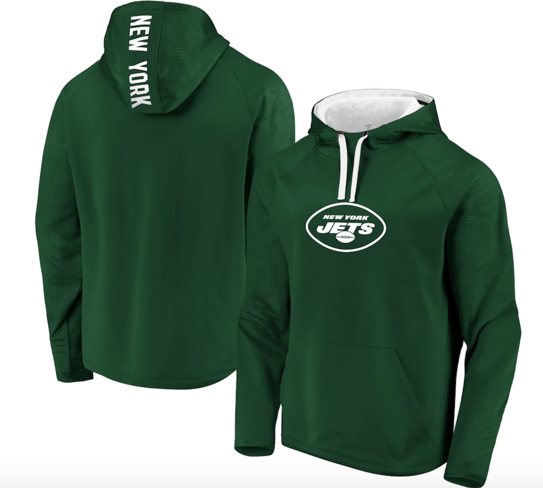 Men's Fanatics Branded Green New York Jets Iconic Defender Raglan - Pullover Hoodie