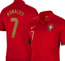 Load image into Gallery viewer, Youth Nike Portugal Cristiano Ronaldo 2020-2021 Red Soccer Jersey
