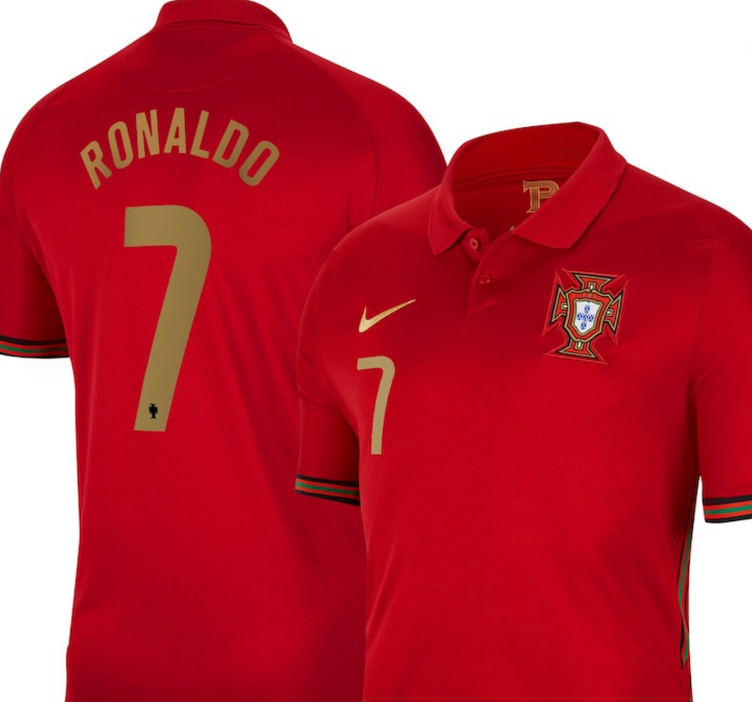 KIDS CRISTIANO RONALDO PORTUGAL EURO 20/21 HOME JERSEY BY NIKE