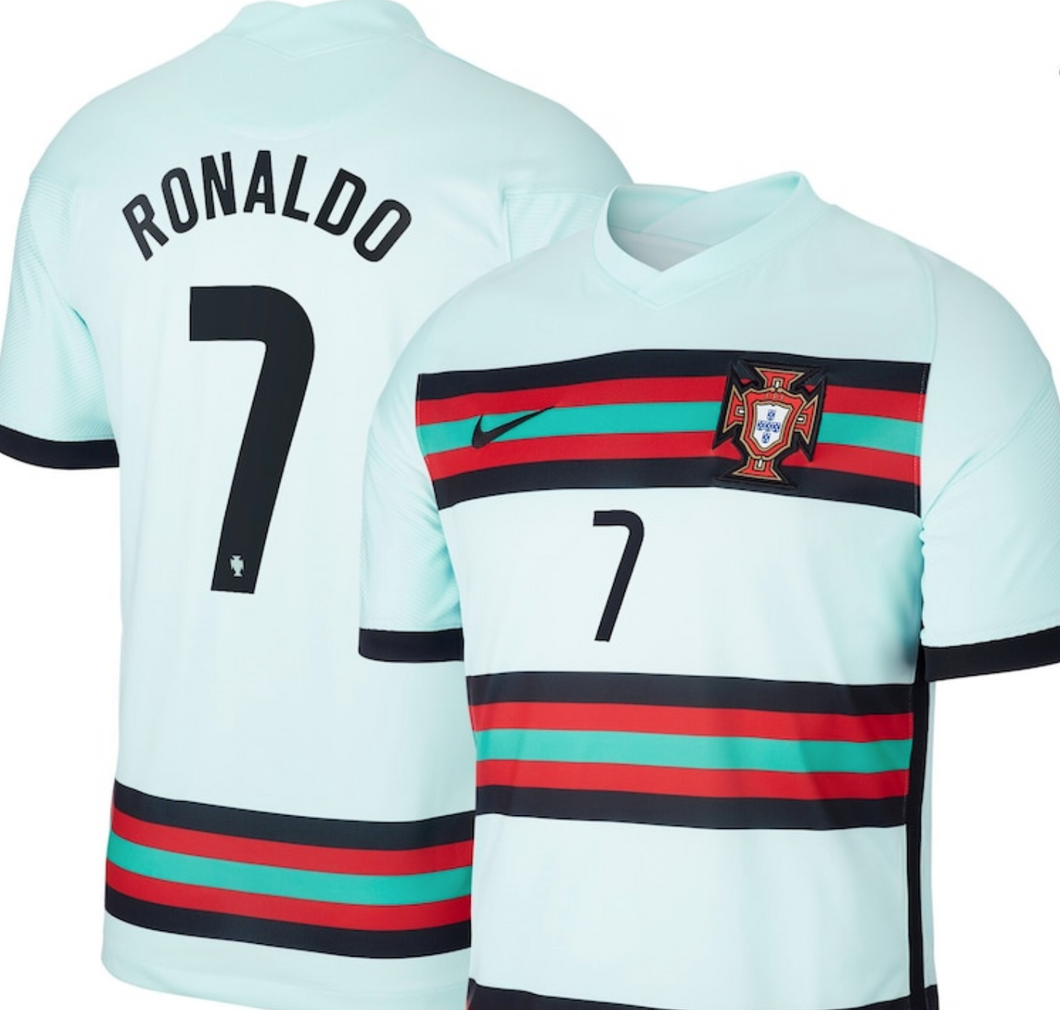 KIDS CRISTIANO RONALDO PORTUGAL EURO 20/21 AWAY JERSEY BY NIKE