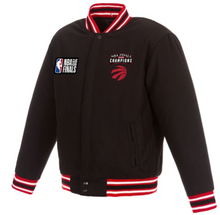 Load image into Gallery viewer, TORONTO RAPTORS JH DESIGN 2019 NBA FINALS CHAMPIONS REVERSIBLE WOOL JACKET WITH NYLON LINING
