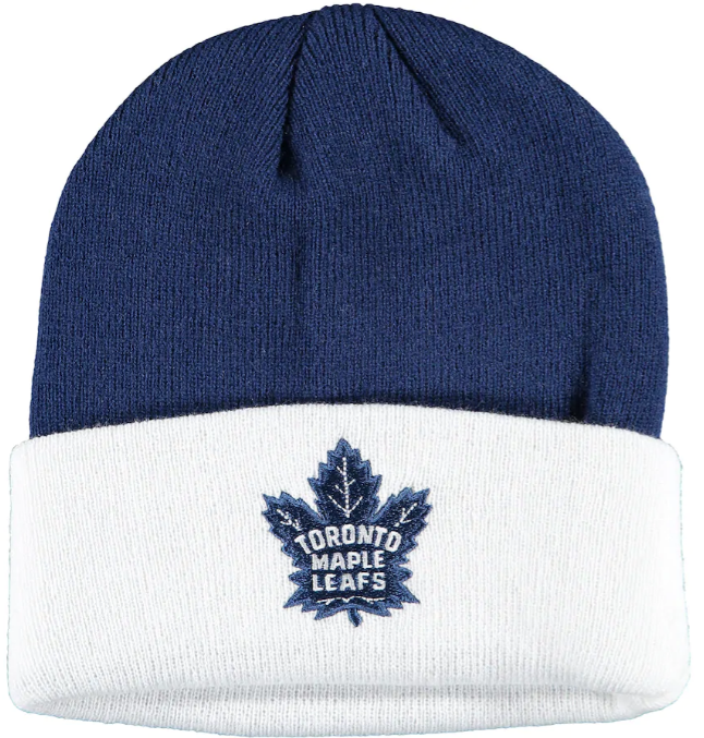 Toronto Maple Leafs adidas Sport Front & Back Cuffed  Blue White Knit Beenie/Toque