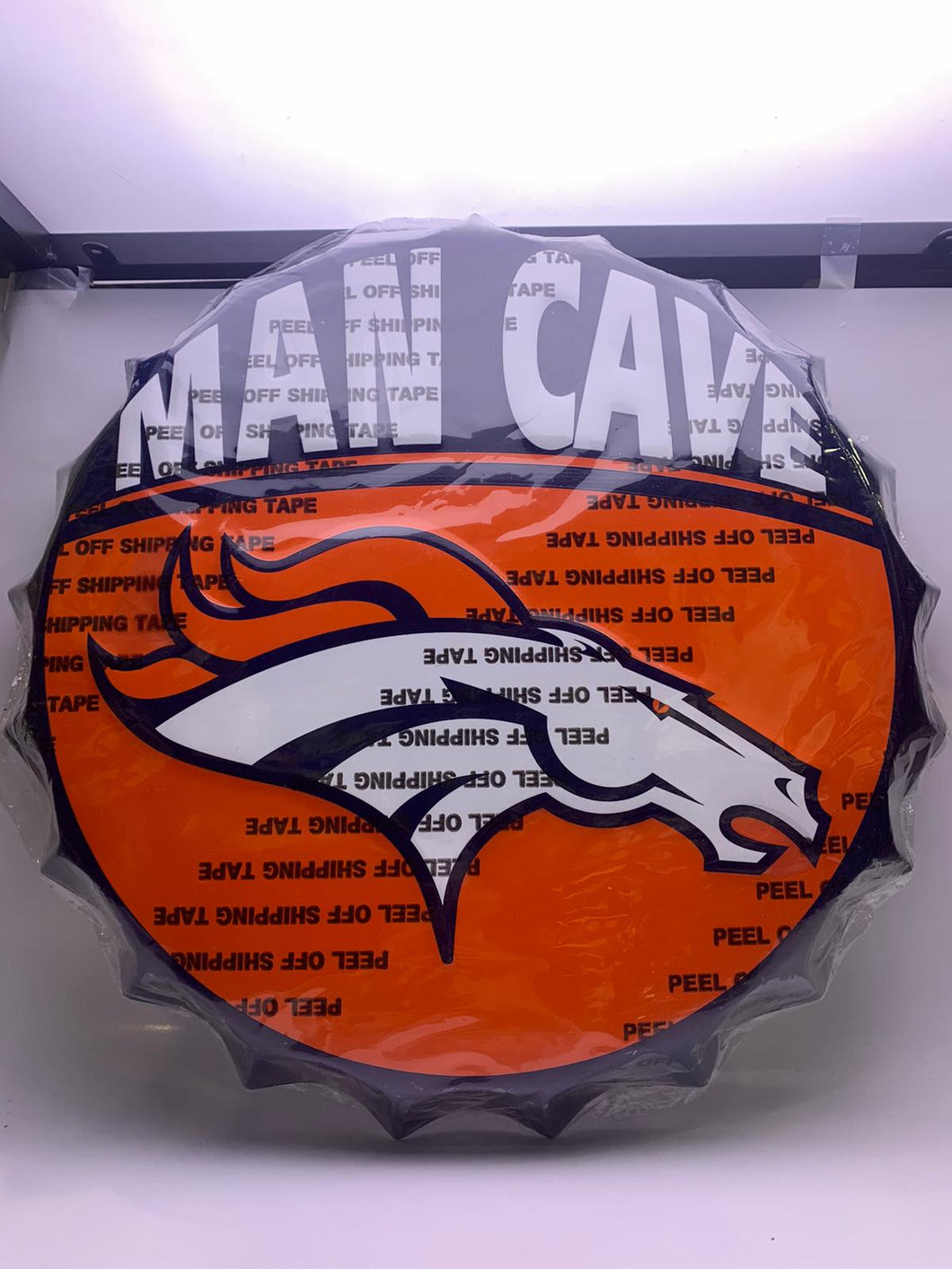 Denver Broncos Man Cave Bottle Cap Wall Sign