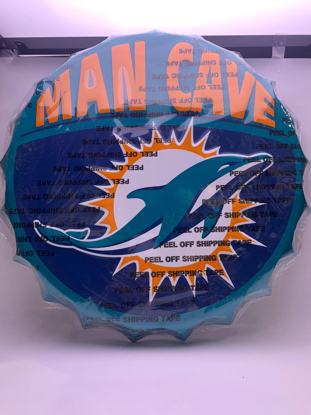 Miami Dolphins Man Cave Bottle Cap Wall Sign