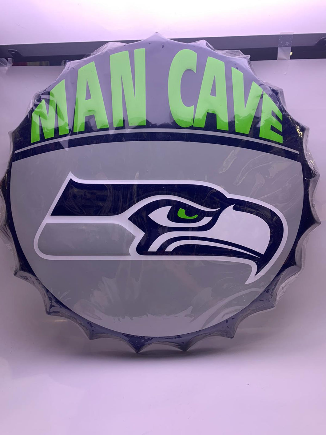 Seattle Seahawks Man Cave Bottle Cap Wall Sign