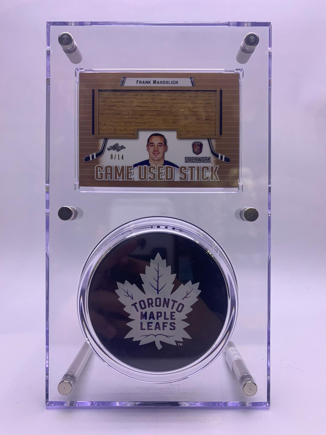 Toronto Maple Leafs Frank Mahovlich Game Used Stick Collectible Card