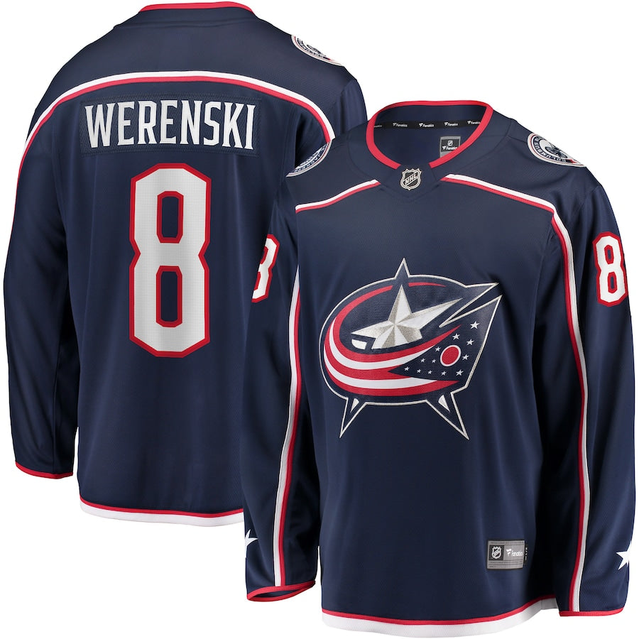 Men's Fanatics Columbus Blue Jackets Zach Werenski Breakaway Navy Jersey