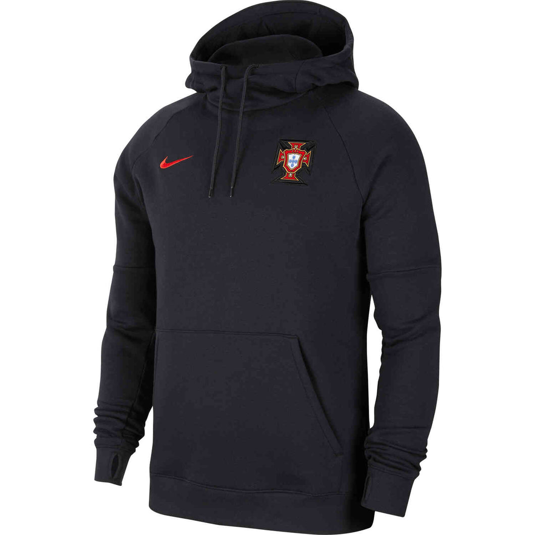 Nike Portugal Pullover Fleece Hoodie – Black & Sport Red