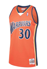 Load image into Gallery viewer, Men&#39;s Mitchell &amp; Ness Stephen Curry Golden State Warriors Orange NBA Hardwood Classics Swingman Jersey
