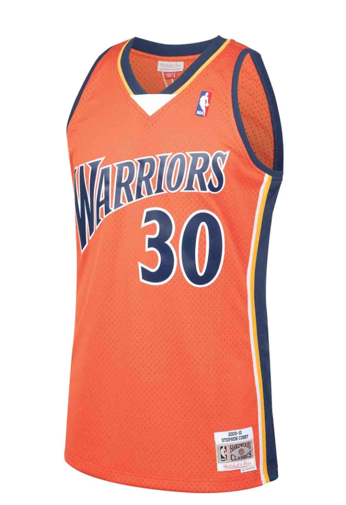 Men's Mitchell & Ness Stephen Curry Golden State Warriors Orange NBA Hardwood Classics Swingman Jersey