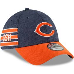 Chicago Bears Men's New Era 39Thirty Navy/Orange Sideline Cap