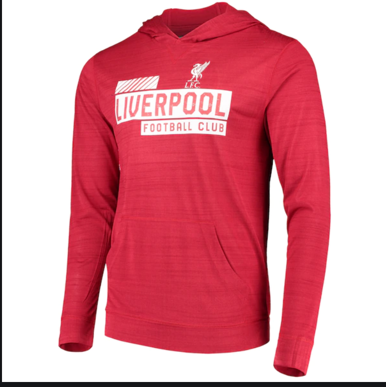 Men's Levelwear Red Liverpool Anchor Lightweight Four-Four-Two Pullover Hoodie