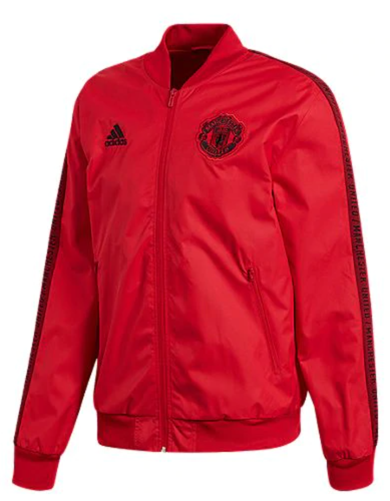 Men's Adidas Manchester United Full-Zip Anthem Red Track Soccer Jacket