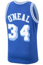 Load image into Gallery viewer, Men&#39;s Los Angeles Lakers Shaquille O&#39;Neal Mitchell &amp; Ness Royal Hardwood Classics 1996-97 Swingman Jersey
