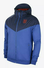 Load image into Gallery viewer, Men&#39;s Nike England Full-Zip Blue Soccer Windbreaker Hoodie
