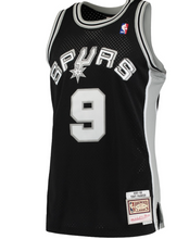 Load image into Gallery viewer, Men&#39;s Mitchell &amp; Ness Tony Parker San Antonio Spurs Black NBA Hardwood Classics Swingman Jersey
