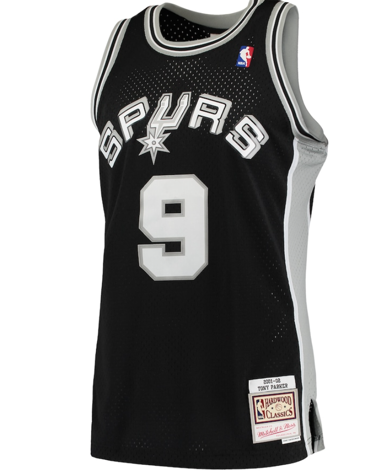 Men's Mitchell & Ness Tony Parker San Antonio Spurs Black NBA Hardwood Classics Swingman Jersey