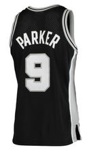 Load image into Gallery viewer, Men&#39;s San Antonio Spurs Tony Parker #9 Mitchell &amp; Ness Black 2001-02 Hardwood Classics Swingman Jersey
