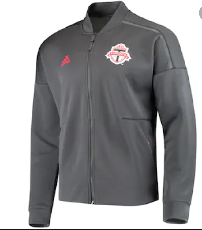 Men's Adidas Toronto FC Full-Zip Anthem Grey Track Soccer Jacket